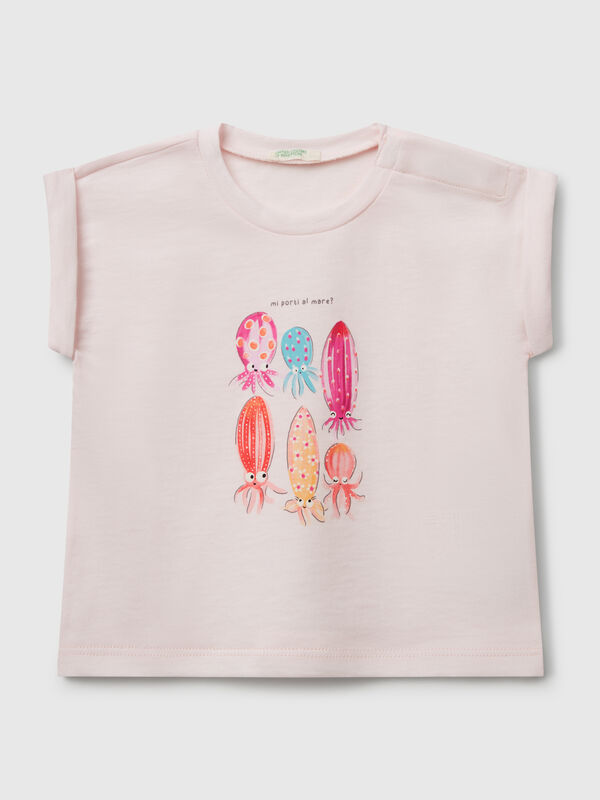 Kurzarm-T-Shirt mit Aufdruck Newborn