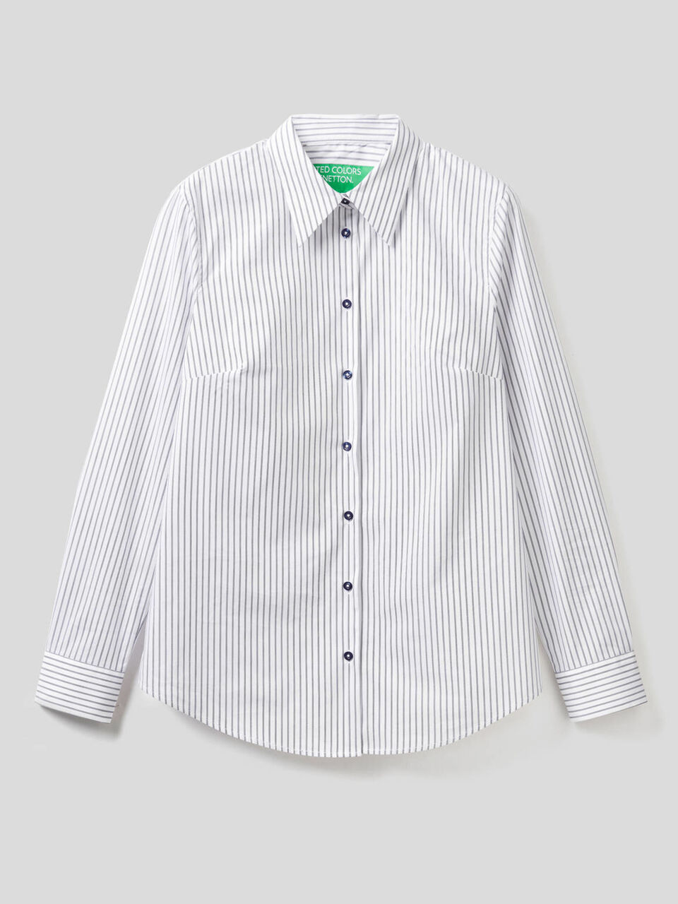 Gestreifte Bluse in einer stretchigen Baumwollmischung image number 1