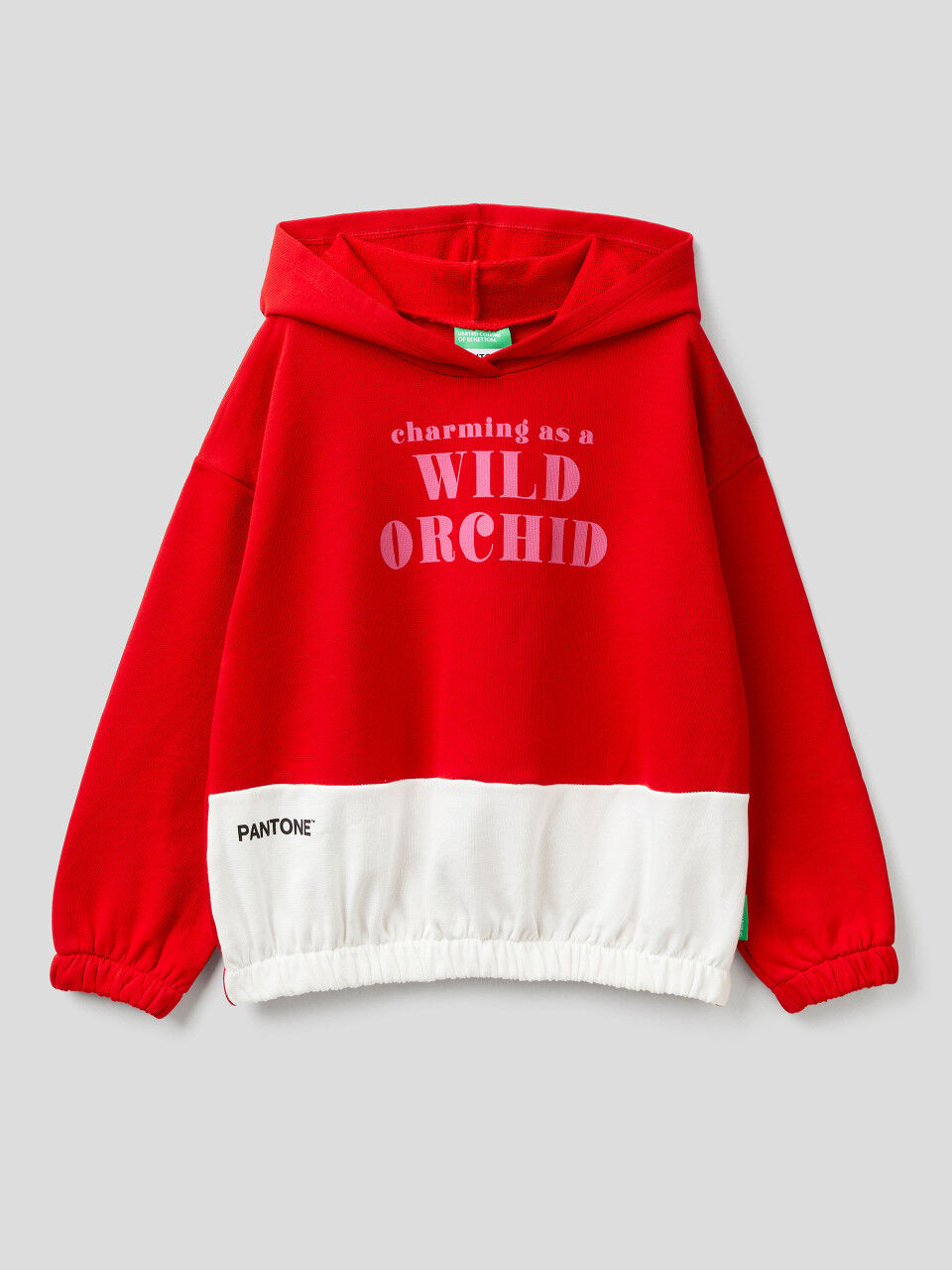 Sweatshirt in Rot mit Kapuze BenettonxPantone™