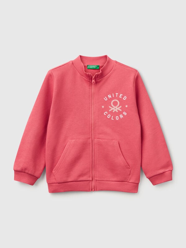 Sweatshirt mit Reißverschluss aus Baumwolle Mädchen