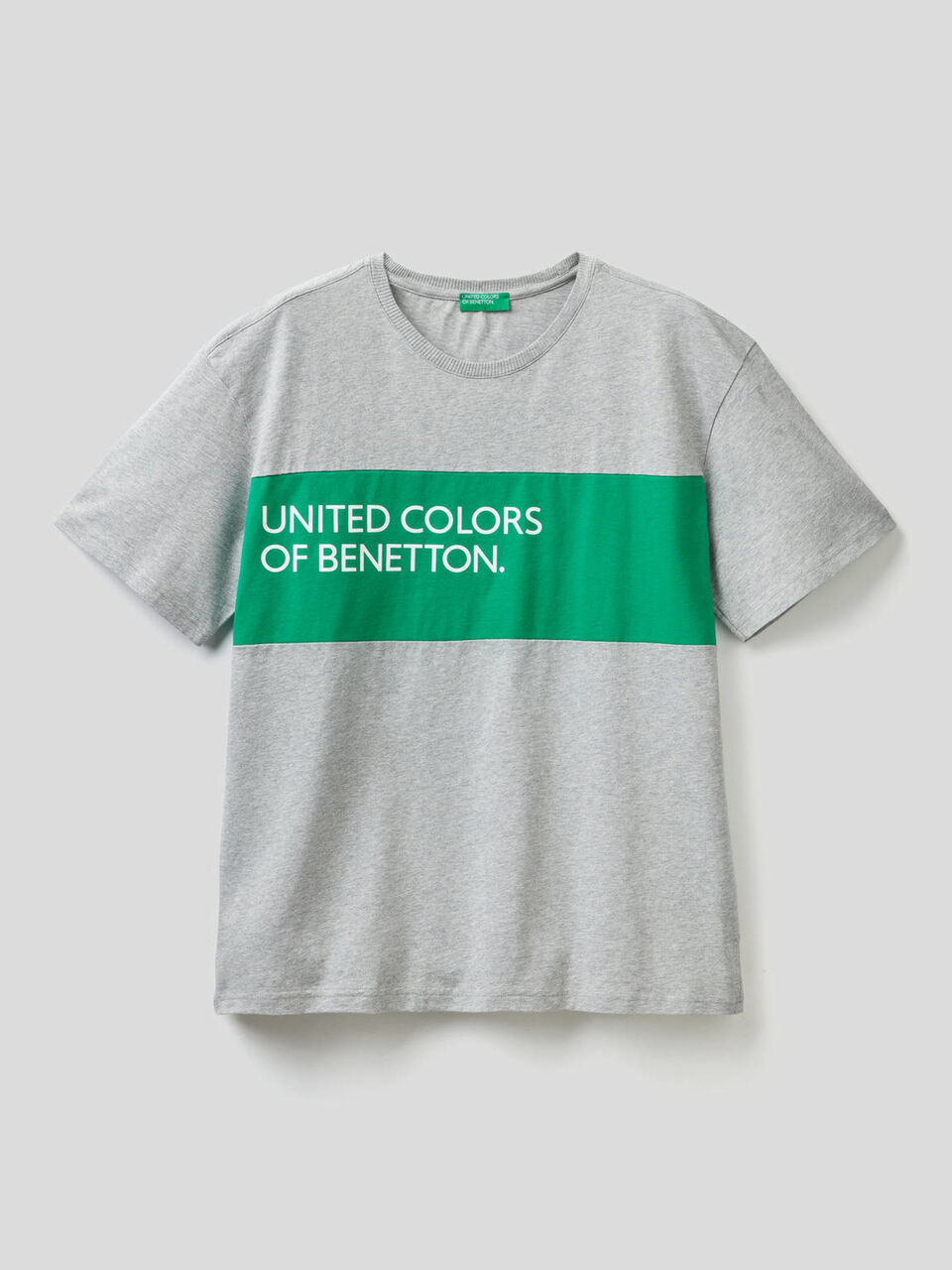 T-Shirt aus 100% Baumwolle mit Streifen in einer Kontrastfarbe image number null