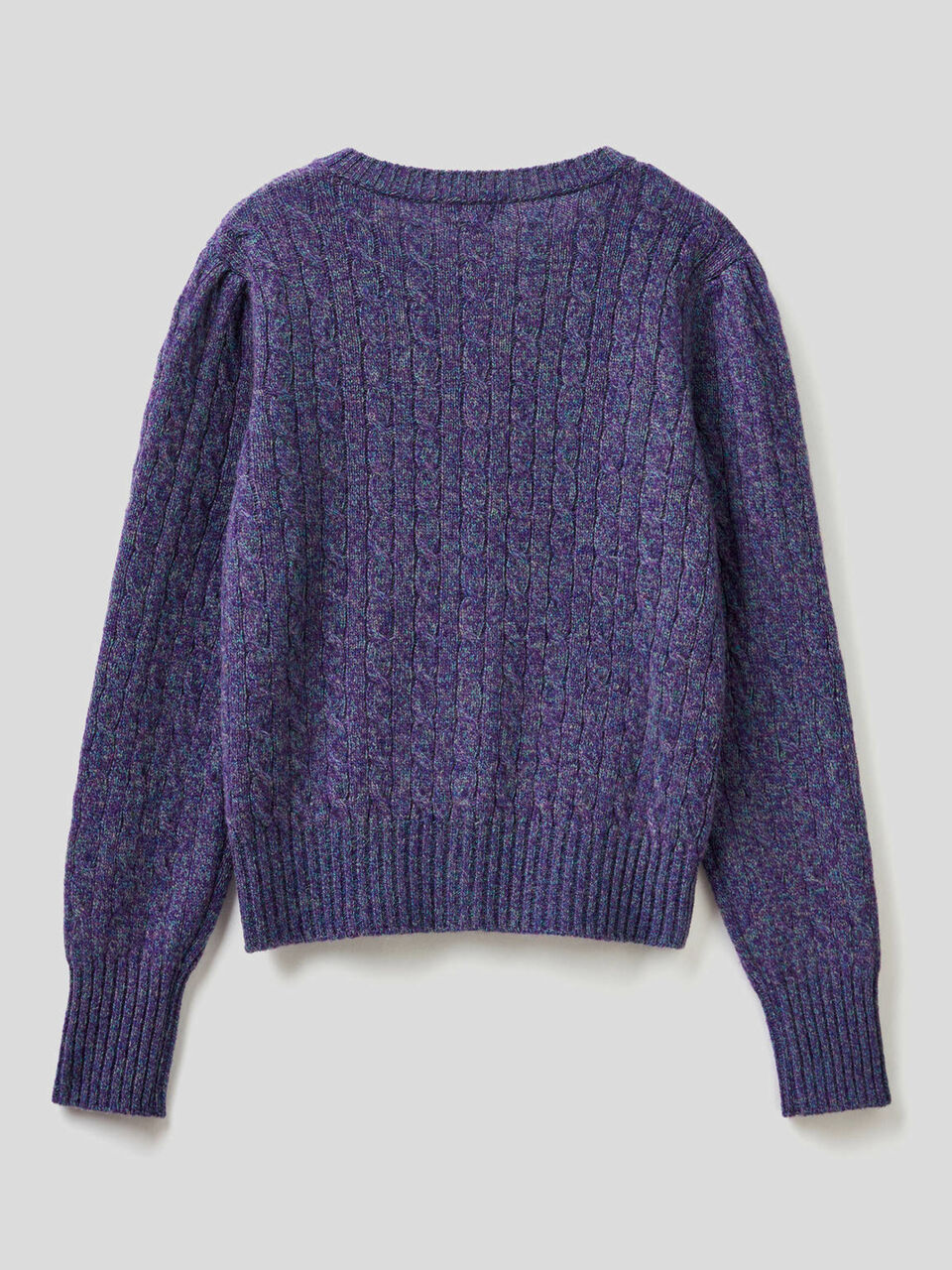 Strickjacke aus reiner Shetlandwolle mit Flechtmuster image number 2