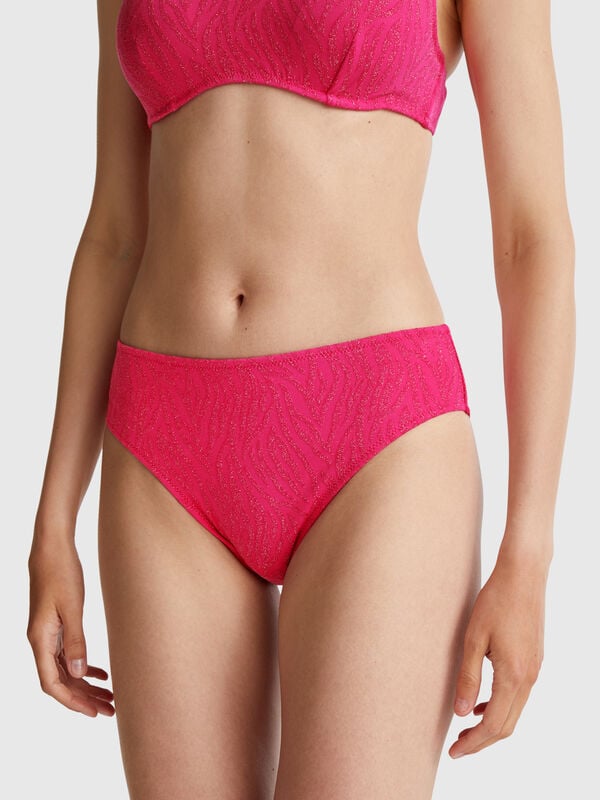 Badeanzug-Slip mit Animal-Print an der Seite Damen