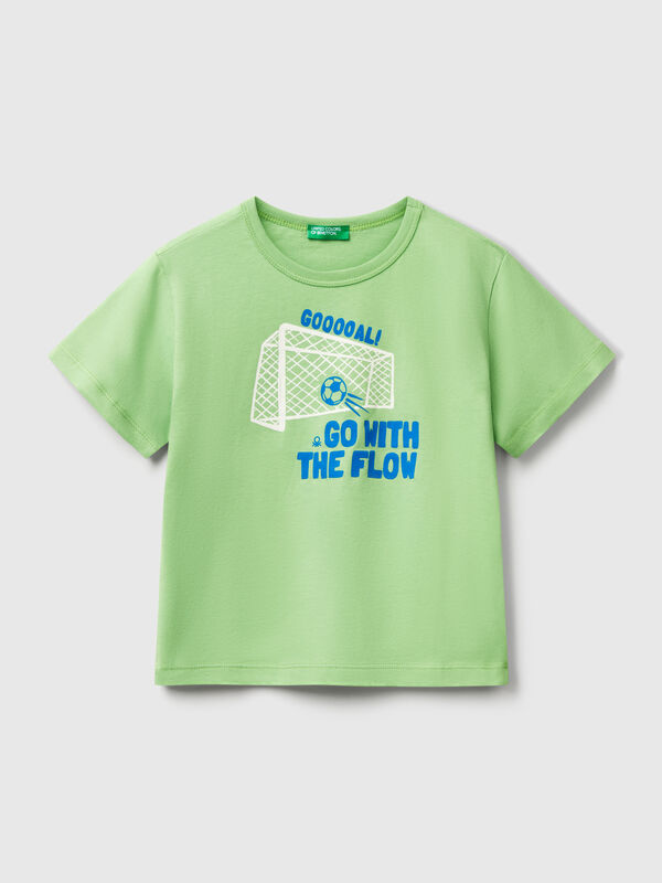 T-Shirt mit fluoreszierendem Aufdruck Jungen