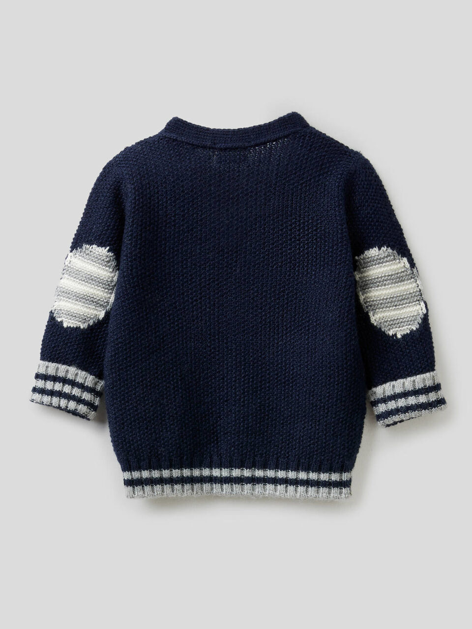 Strickjacke aus einer Wollmischung mit Ellenbogenpatches image number 2