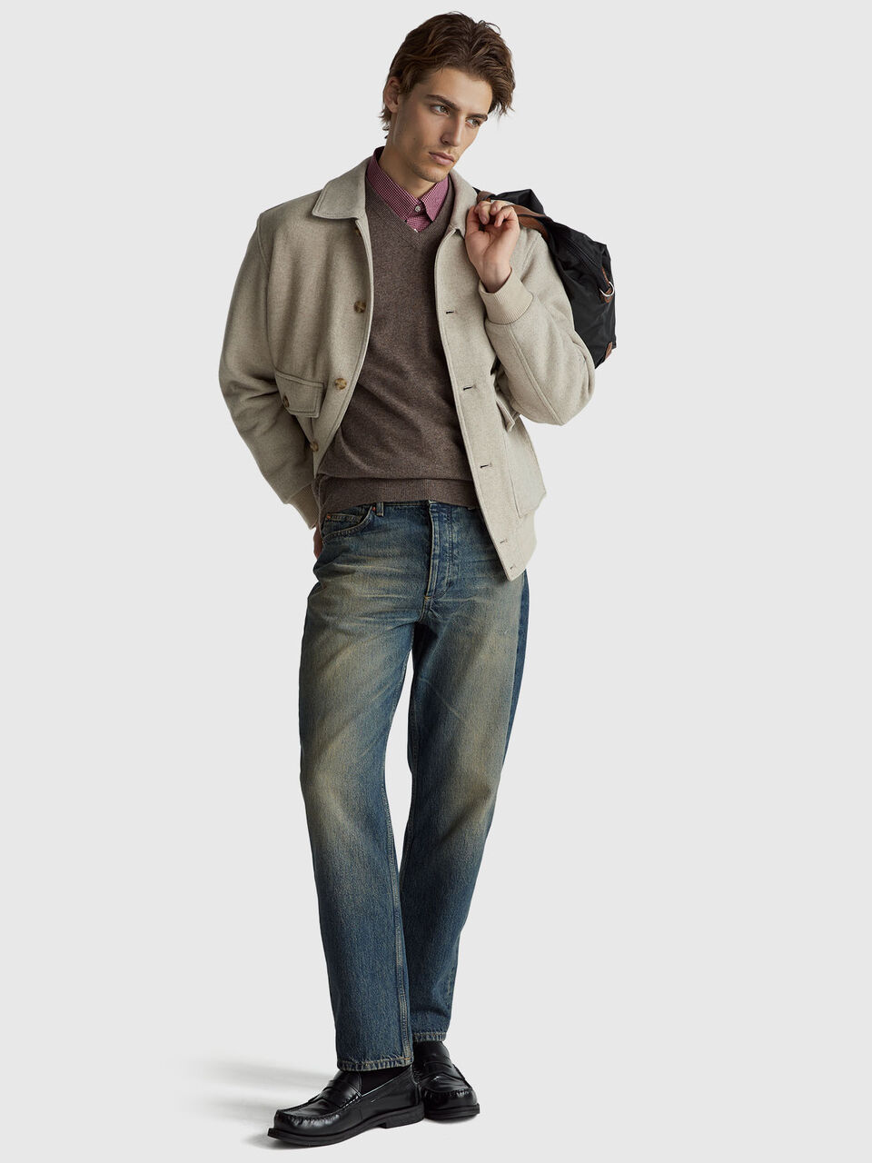 S/L V NECK SWEATER Herren image number null