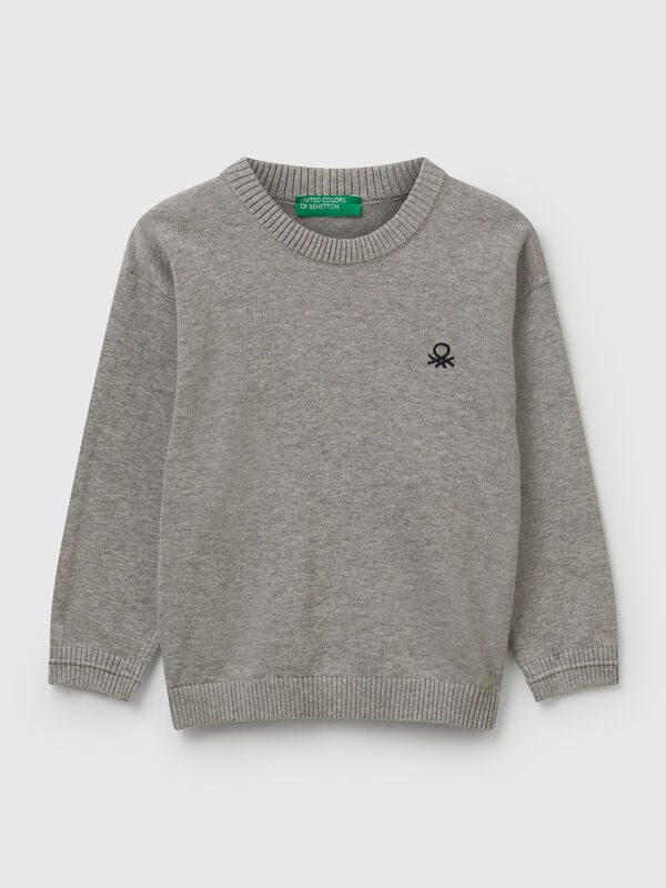 Pullover aus reiner Baumwolle mit Logo Jungen