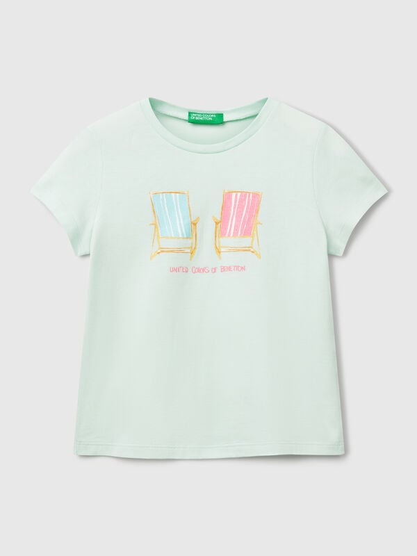 T-Shirt mit normaler Passform und Glitzer Mädchen