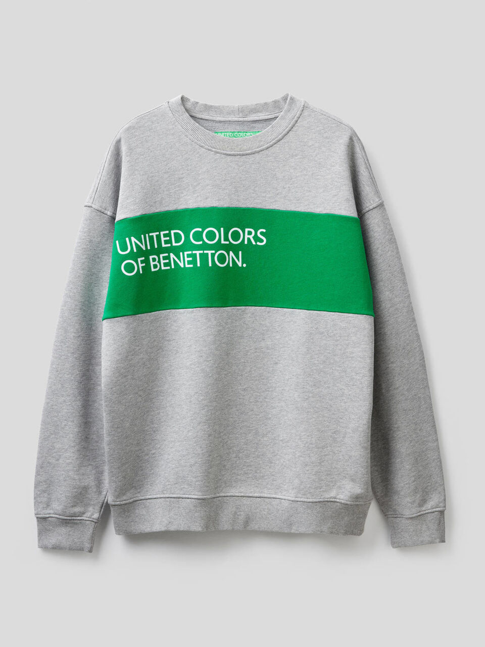 Sweatshirt aus Baumwolle mit Streifen in einer Kontrastfarbe image number 1