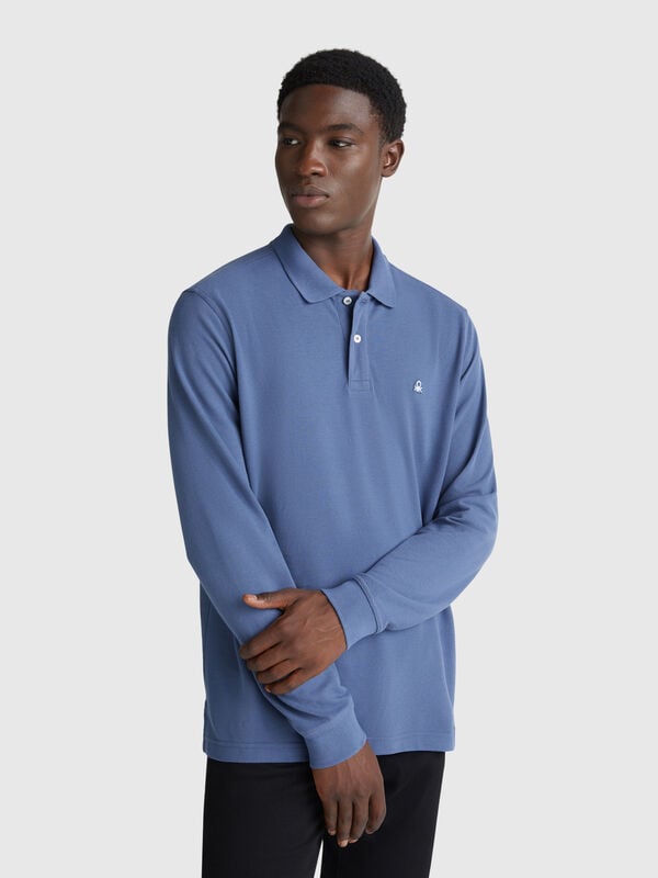 Langärmliges Poloshirt aus Baumwolle Herren