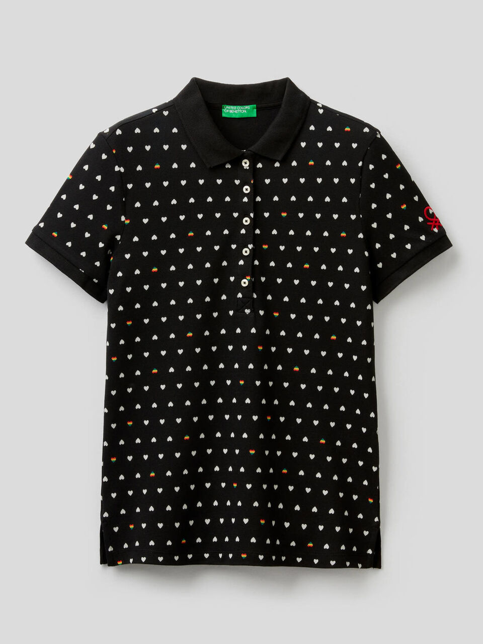 Polo mit Print aus stretchiger Baumwolle image number 1