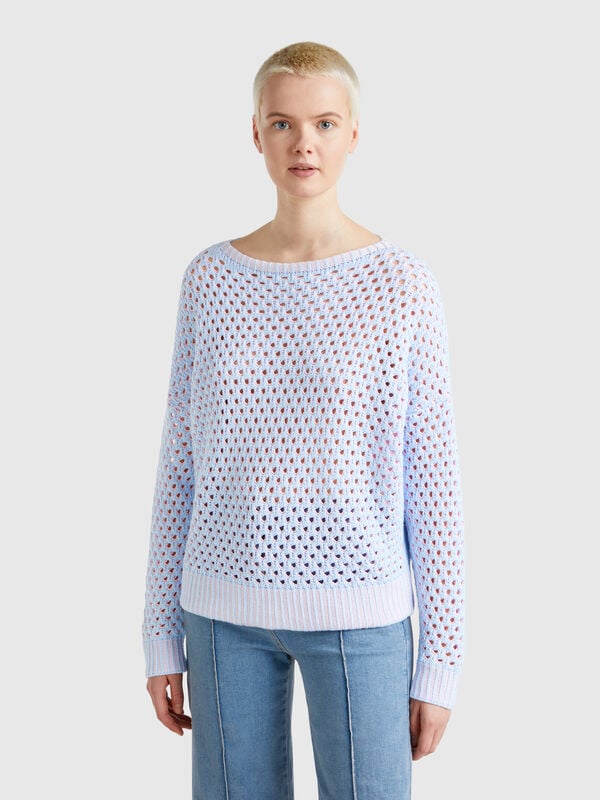 Over-fit perforierter Pullover Damen