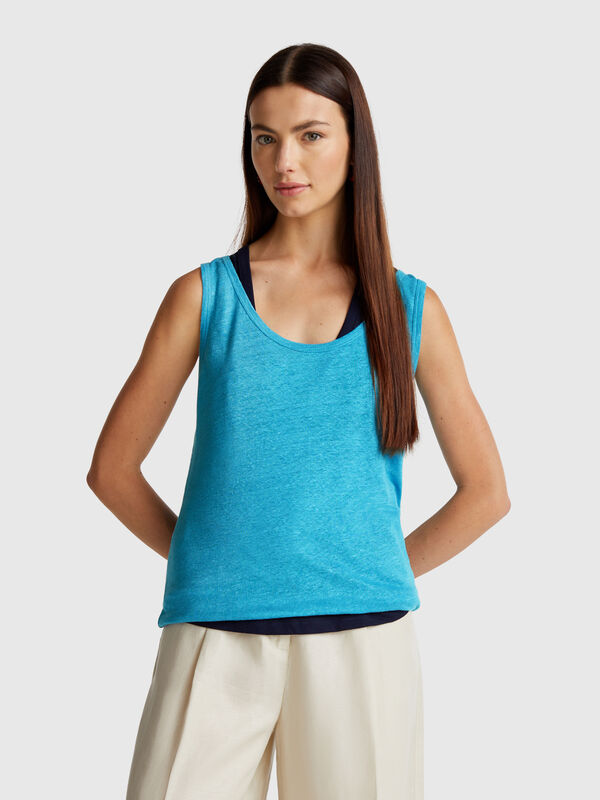 Tanktop aus reinem Leinen Damen