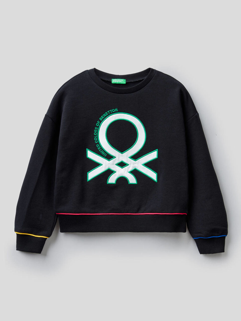 Sweatshirt in 100% Baumwolle mit glänzendem Logo image number 1