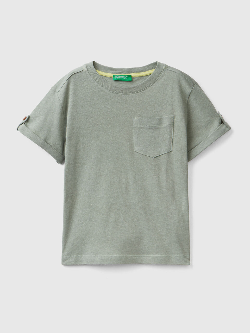 T-Shirt aus einer Leinenmischung mit kleiner Tasche image number 1