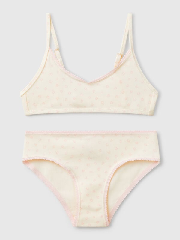 Set aus Büstenhalter und Slip mit Blumenmuster Mädchen