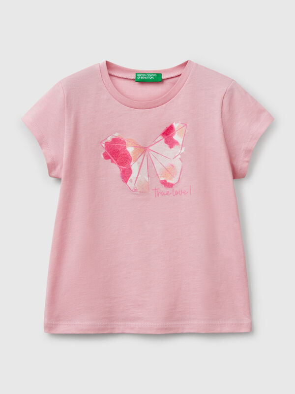 T-Shirt aus Baumwolle mit Glitzer Mädchen