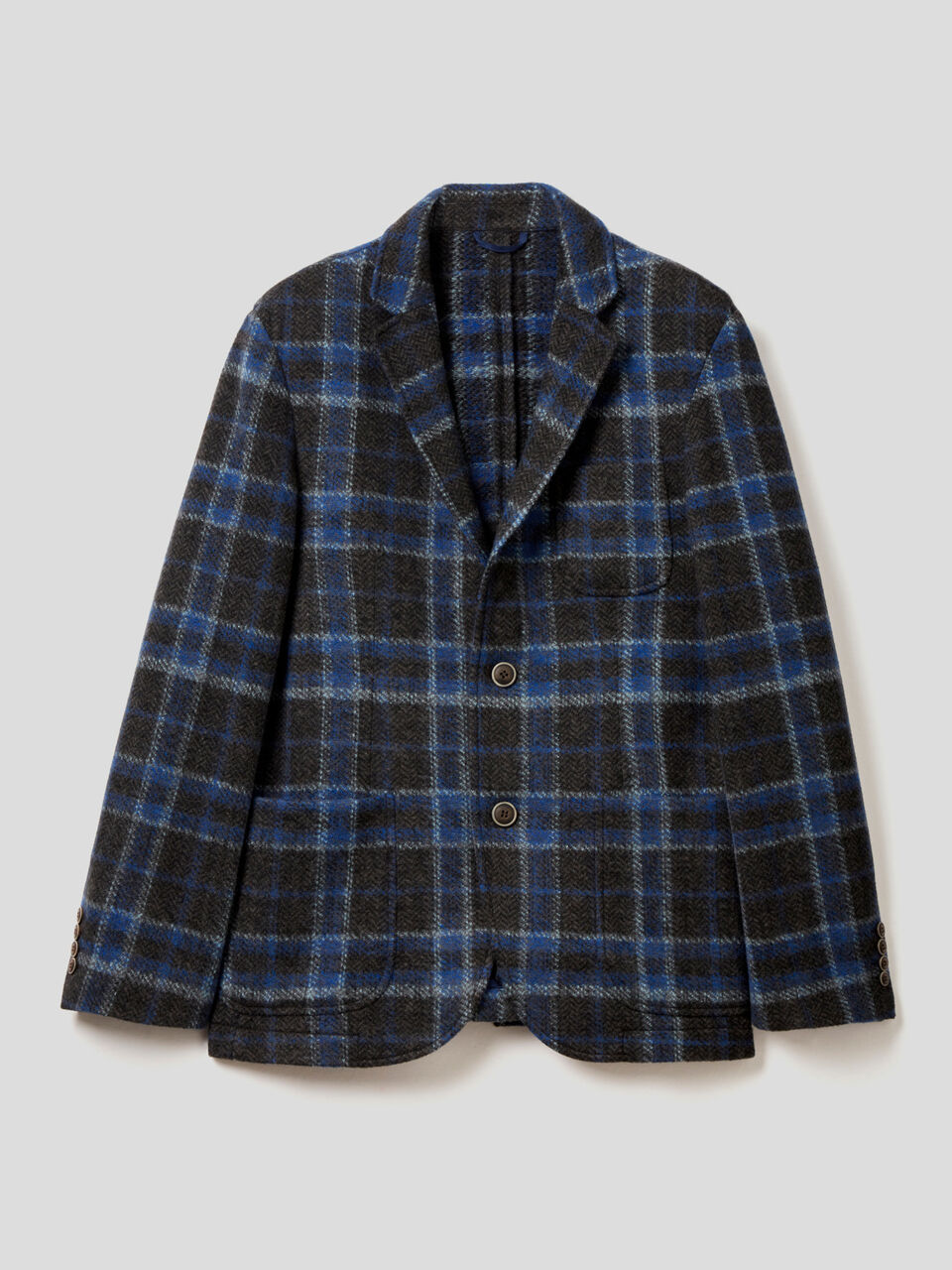 Karierter Slim-Fit-Blazer in einer Wollmischung image number 1