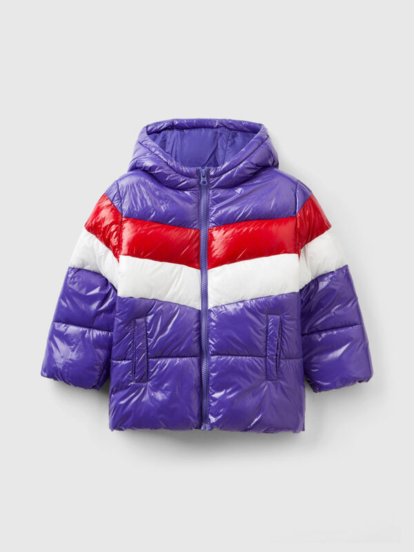 Wattierter Anorak mit Farbblöcken