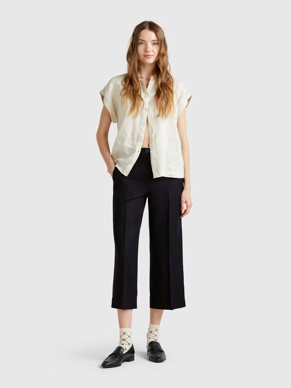 Kurze Hose aus reinem Leinen Damen