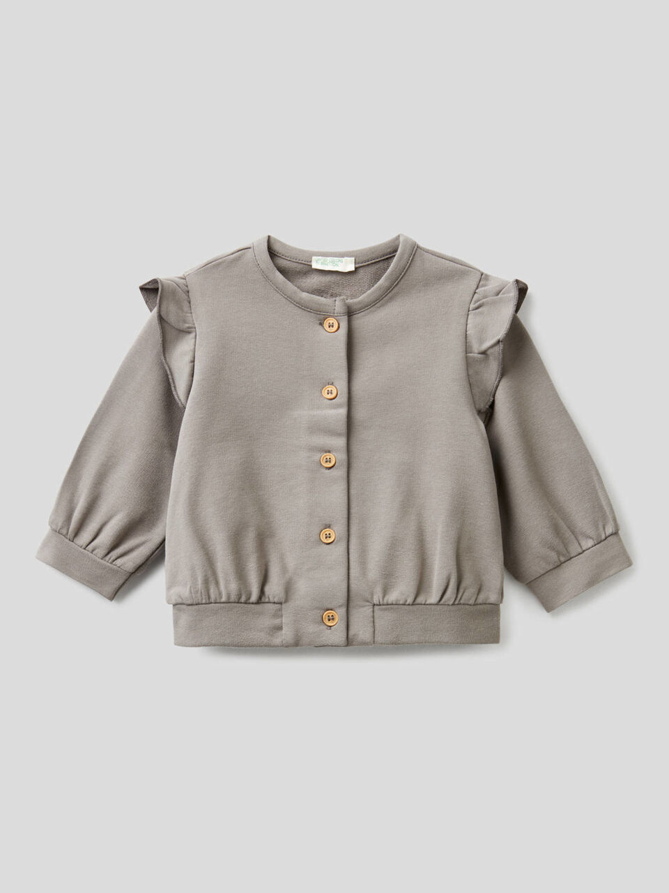 Strickjacke aus Sweatstoff mit Volant image number 1