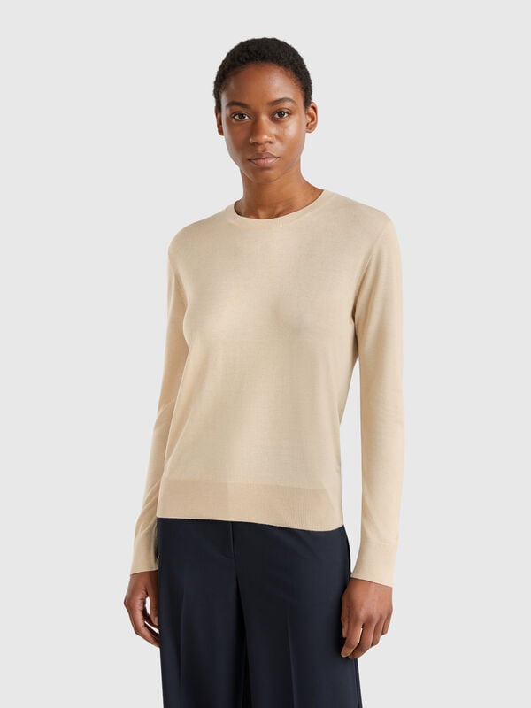 Langarmshirt aus Seidenmischung Damen