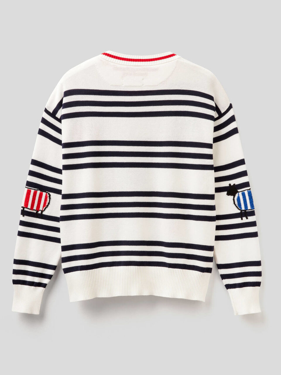 Pullover aus 100% Baumwolle mit Streifen und Intarsienarbeiten image number 2