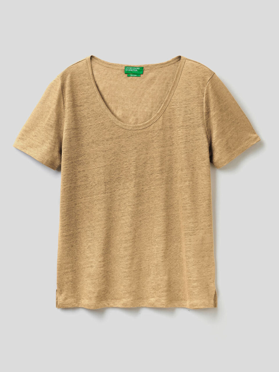 T-Shirt in reinem Leinen mit Rundausschnitt image number 1