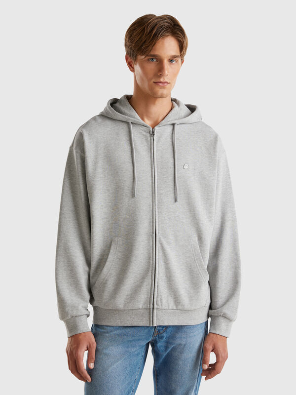 Baumwoll-Sweatshirt mit Reißverschluss und Kapuze Herren