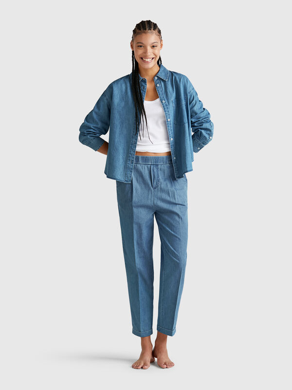 Chambray-Hose Damen