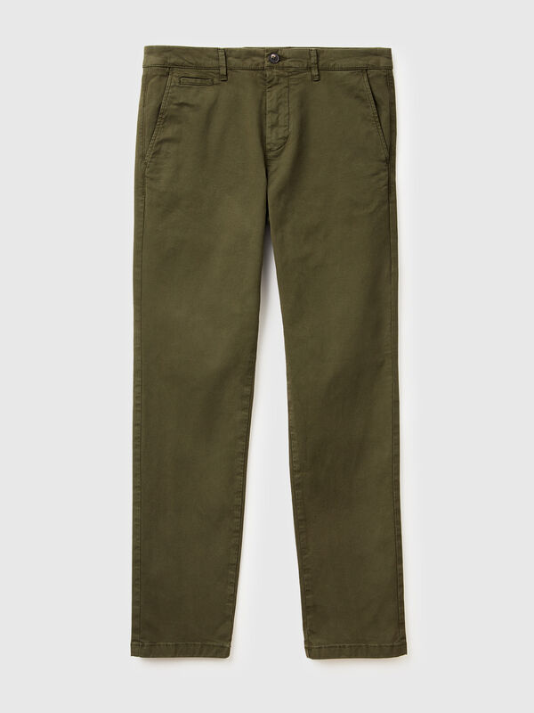 Dunkelgrüne Slim Fit Chinos Dunkelgrüne Slim Fit Chinos Herren