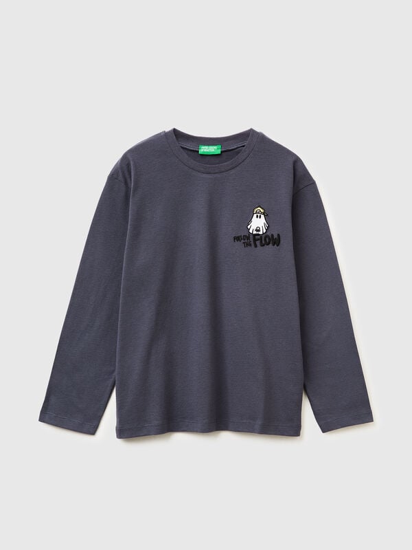 Warmes Baumwoll-T-Shirt mit Aufdruck Jungen