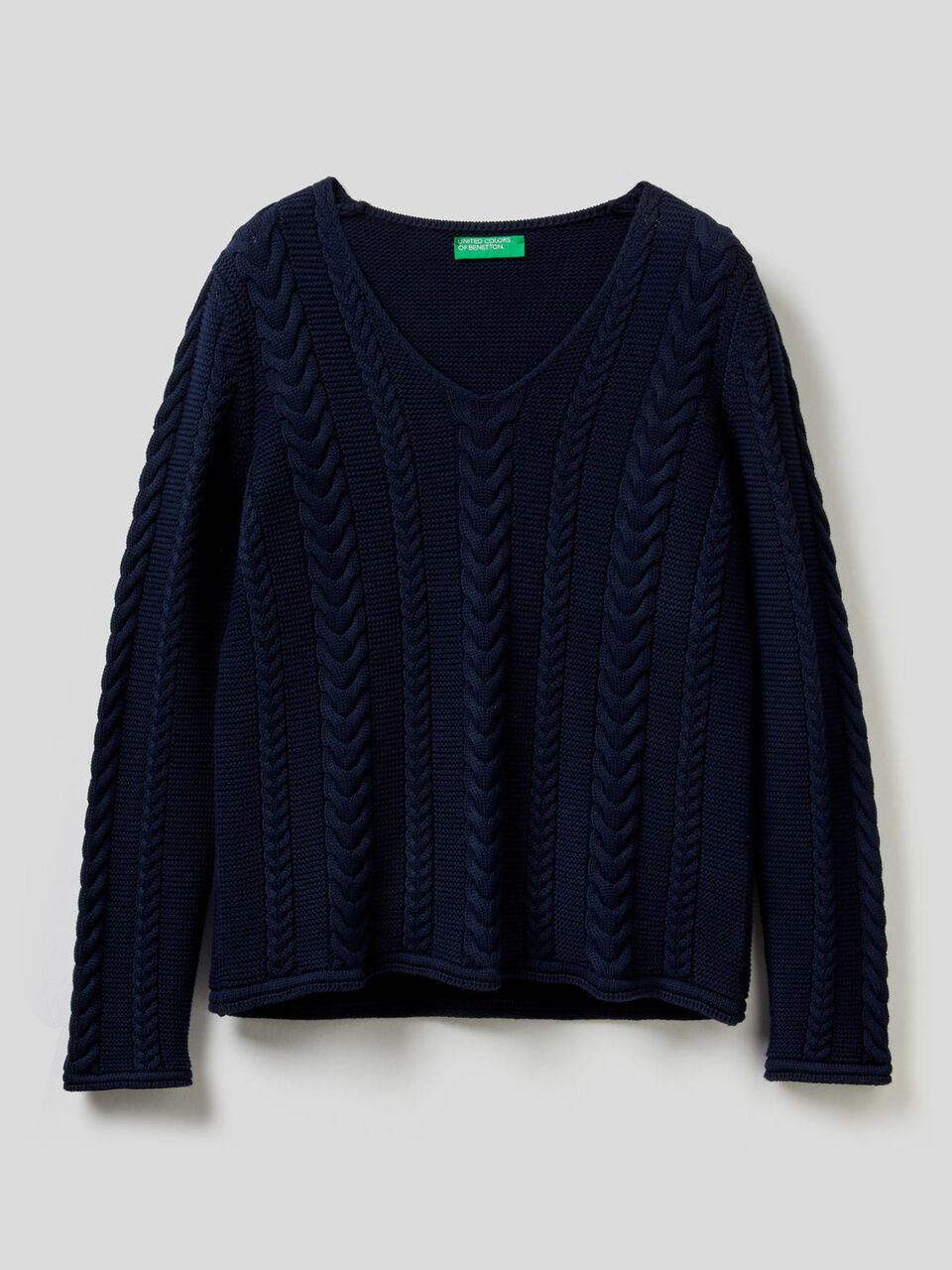 Pullover aus reiner Baumwolle mit Flechtmuster image number 1
