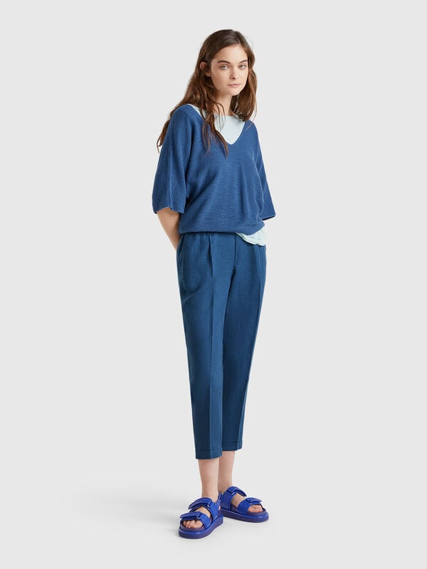 Kurze Hose aus 100 % Leinen Damen