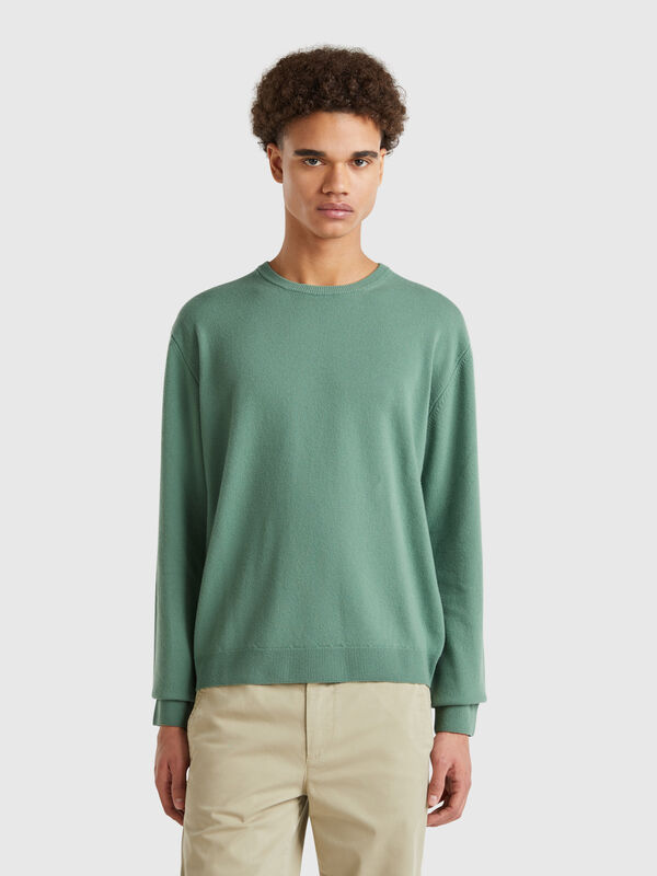 Pullover in Tannengrün aus reiner Merinowolle Herren