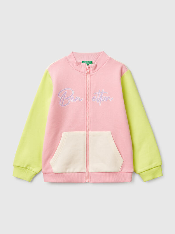 Sweatshirt mit Reißverschluss aus Baumwolle Mädchen
