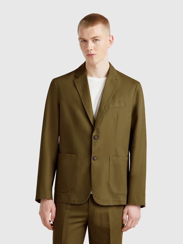 Slim-Fit-Blazer aus Leinenmischung Herren
