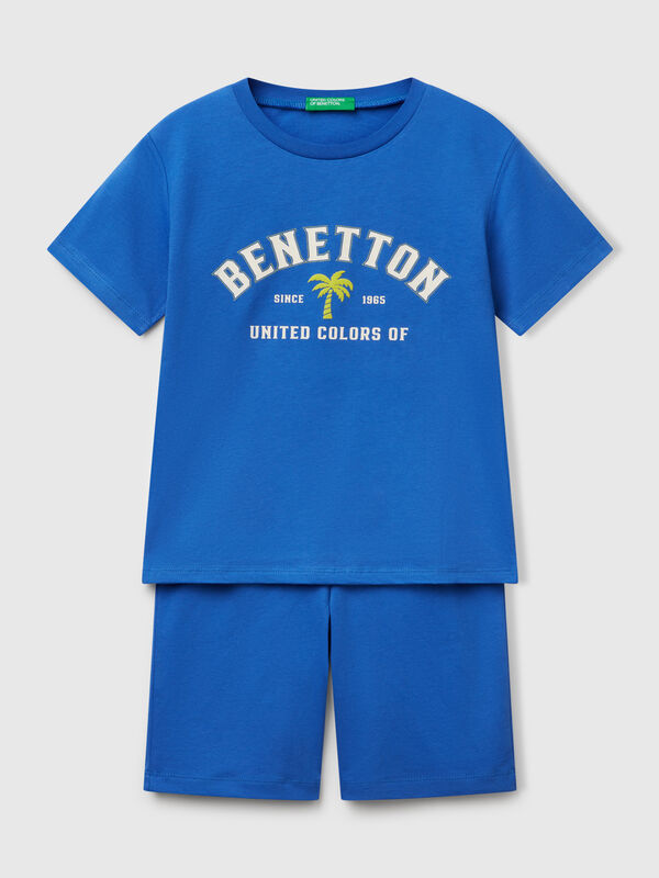 Pyjama aus 100 % Baumwolle mit Logo Jungen