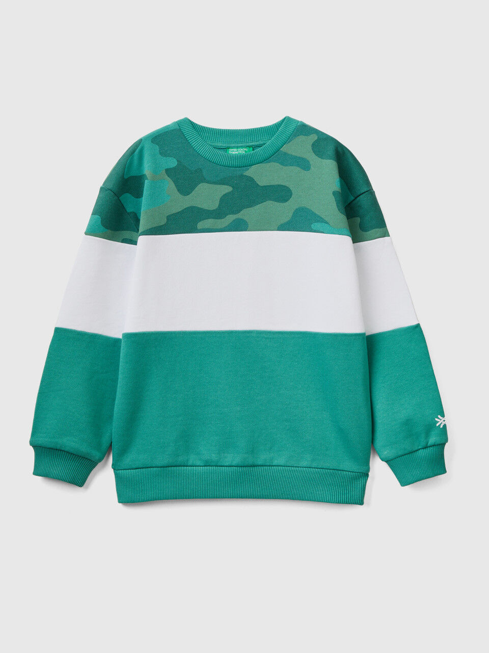 Sweatshirt mit Farbblöcken und Camouflage-Print