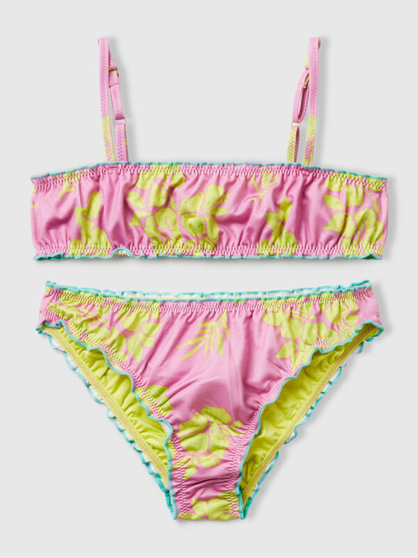Strandbikini mit Blumendruck Mädchen