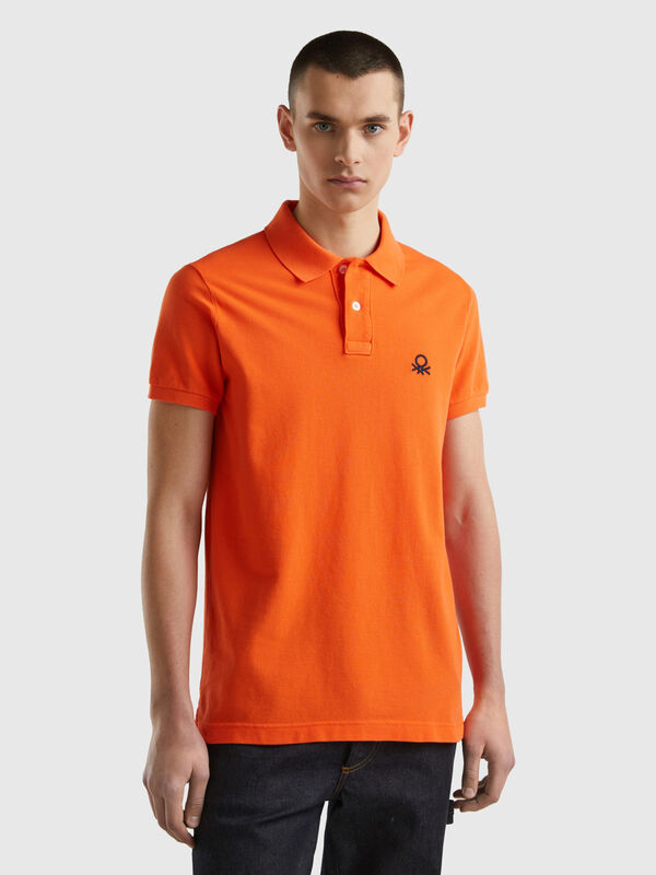 Slim Fit Poloshirt in Orange Herren