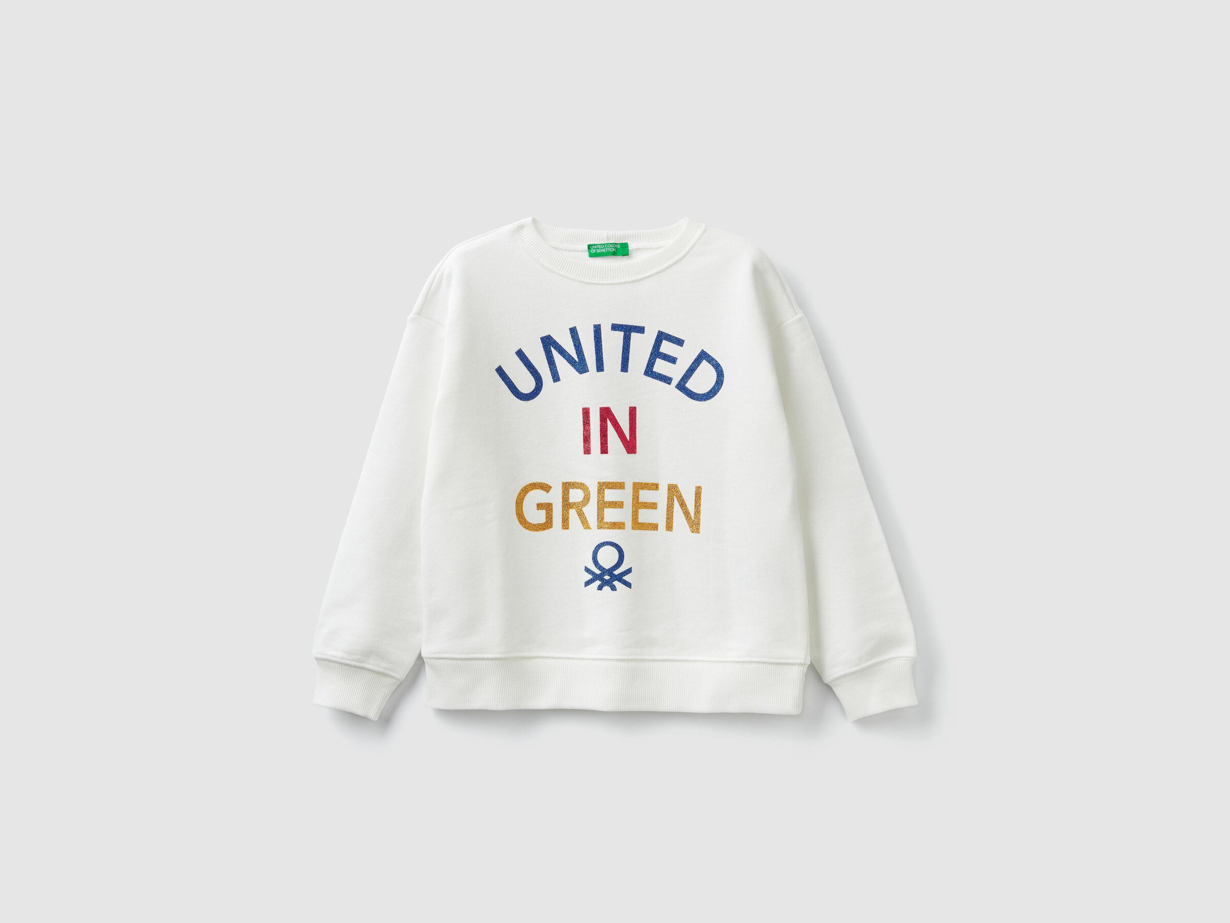 Sweatshirt mit Rundausschnitt und Glitterprint image number null