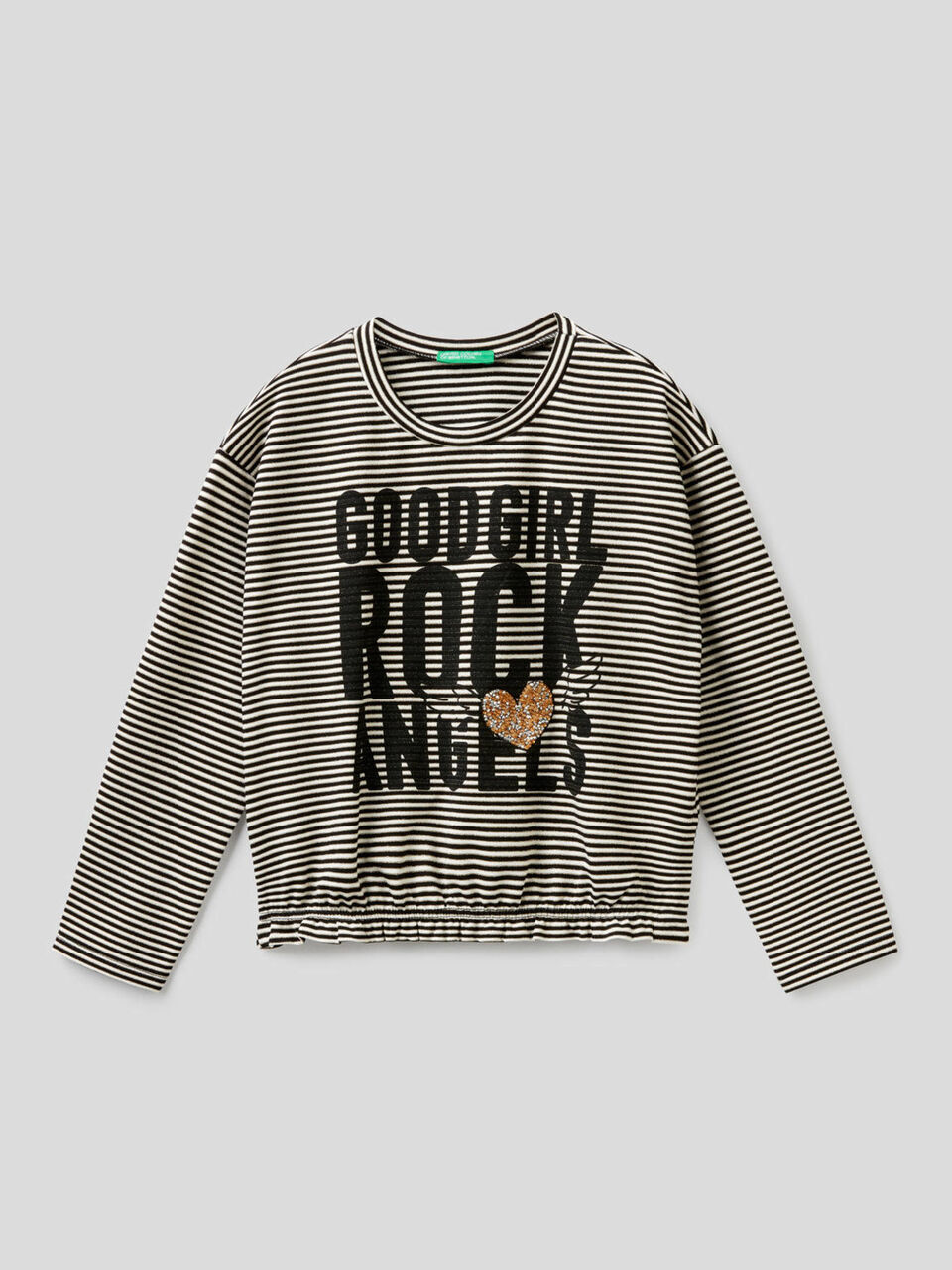 Cropped-T-Shirt mit Streifen image number 1