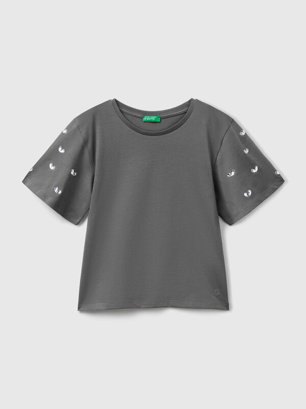 T-Shirt mit Strassärmeln Mädchen