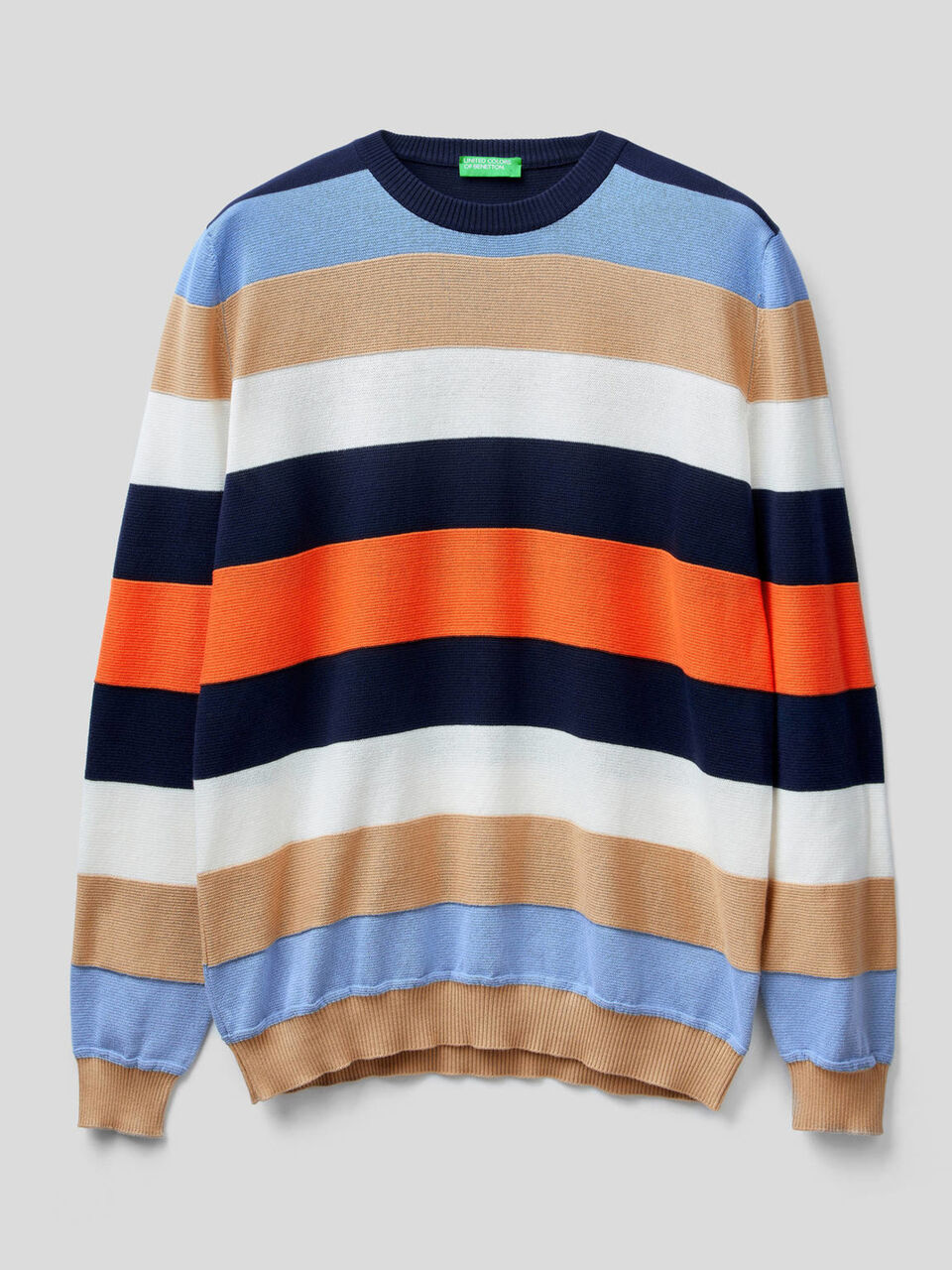 Gestreifter Pullover aus 100% Baumwolle mit warmer Haptik image number 1