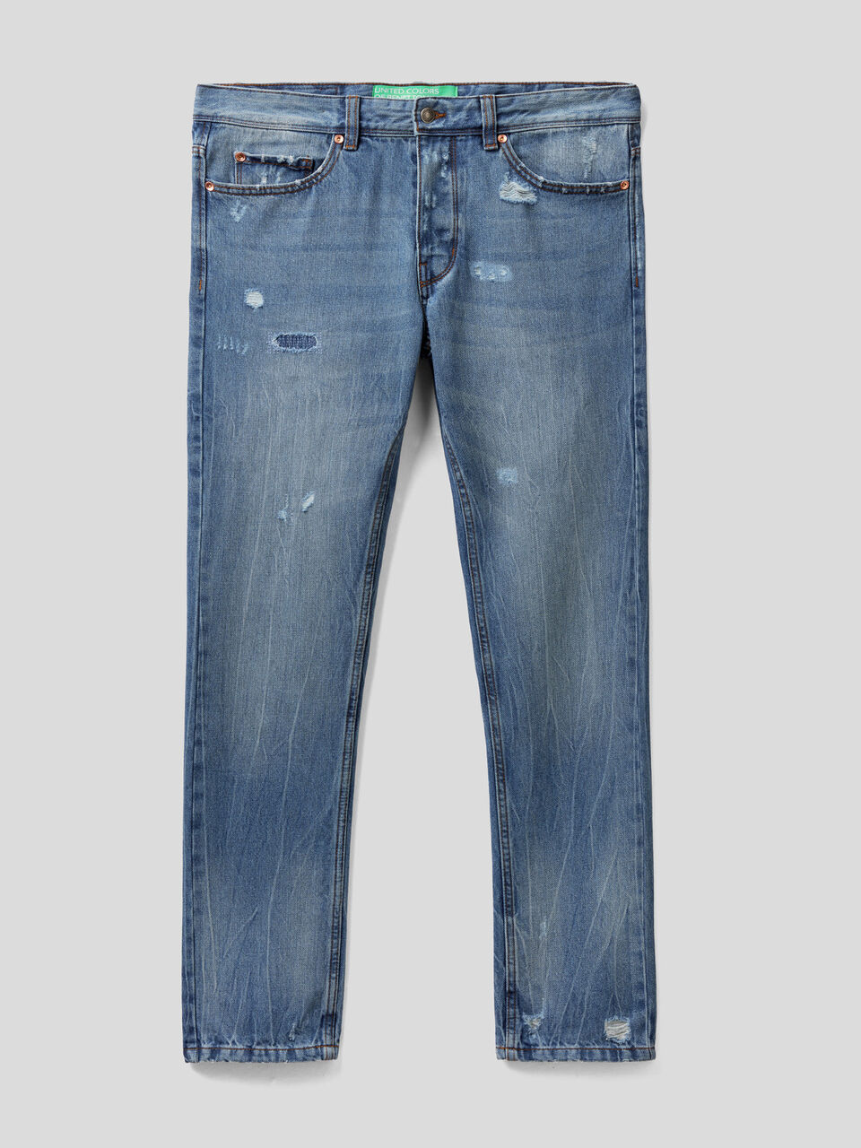 Straight-Leg-Jeans in 100% Baumwolle image number 1