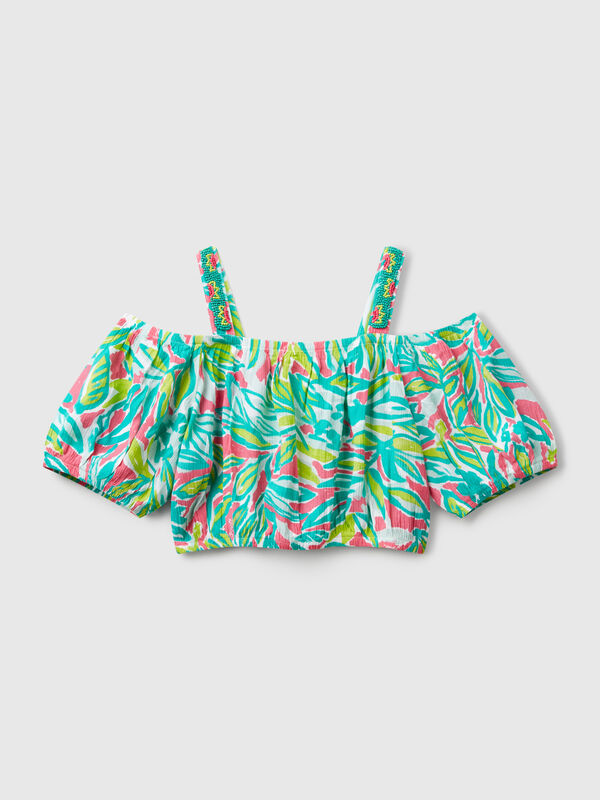 Crop-Top mit tropischem Aufdruck Mädchen