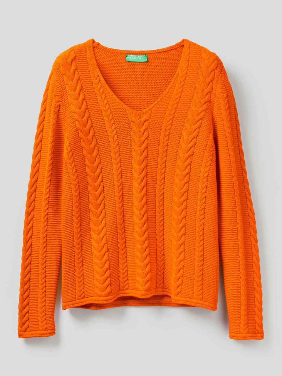 Pullover aus reiner Baumwolle mit Flechtmuster image number 1