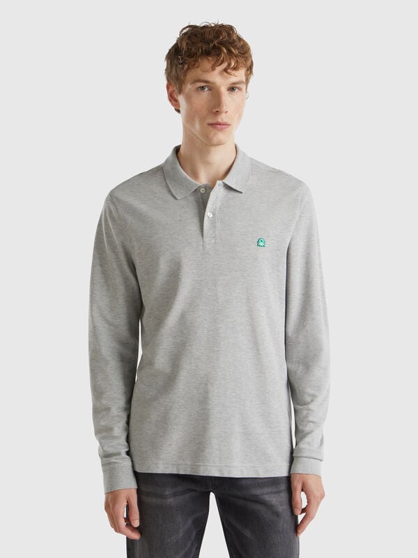 Langärmliges Poloshirt aus Baumwolle Herren