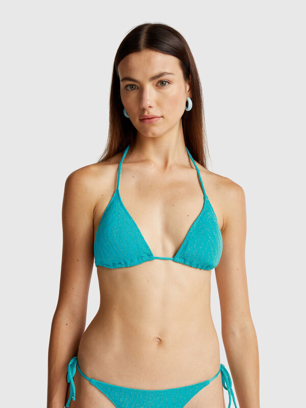 Gepolstertes Stranddreieck mit Animal-Print Damen